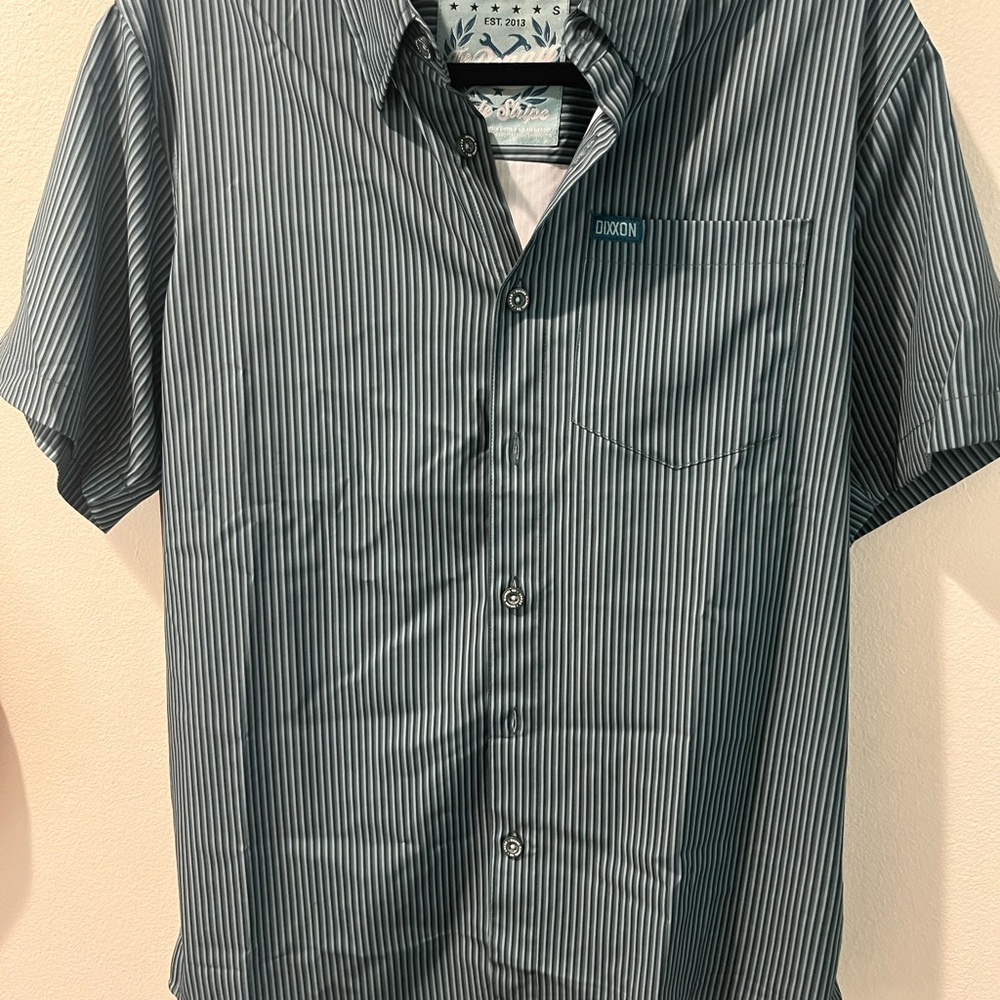 DIXXON Men's Black and White Striped Shirt